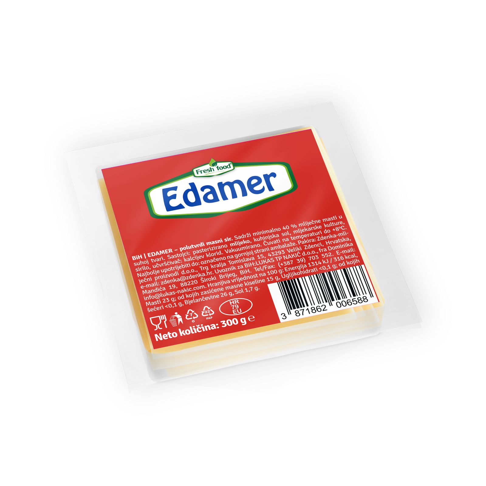 Sir Edamer Fresh Food 300 g kocka