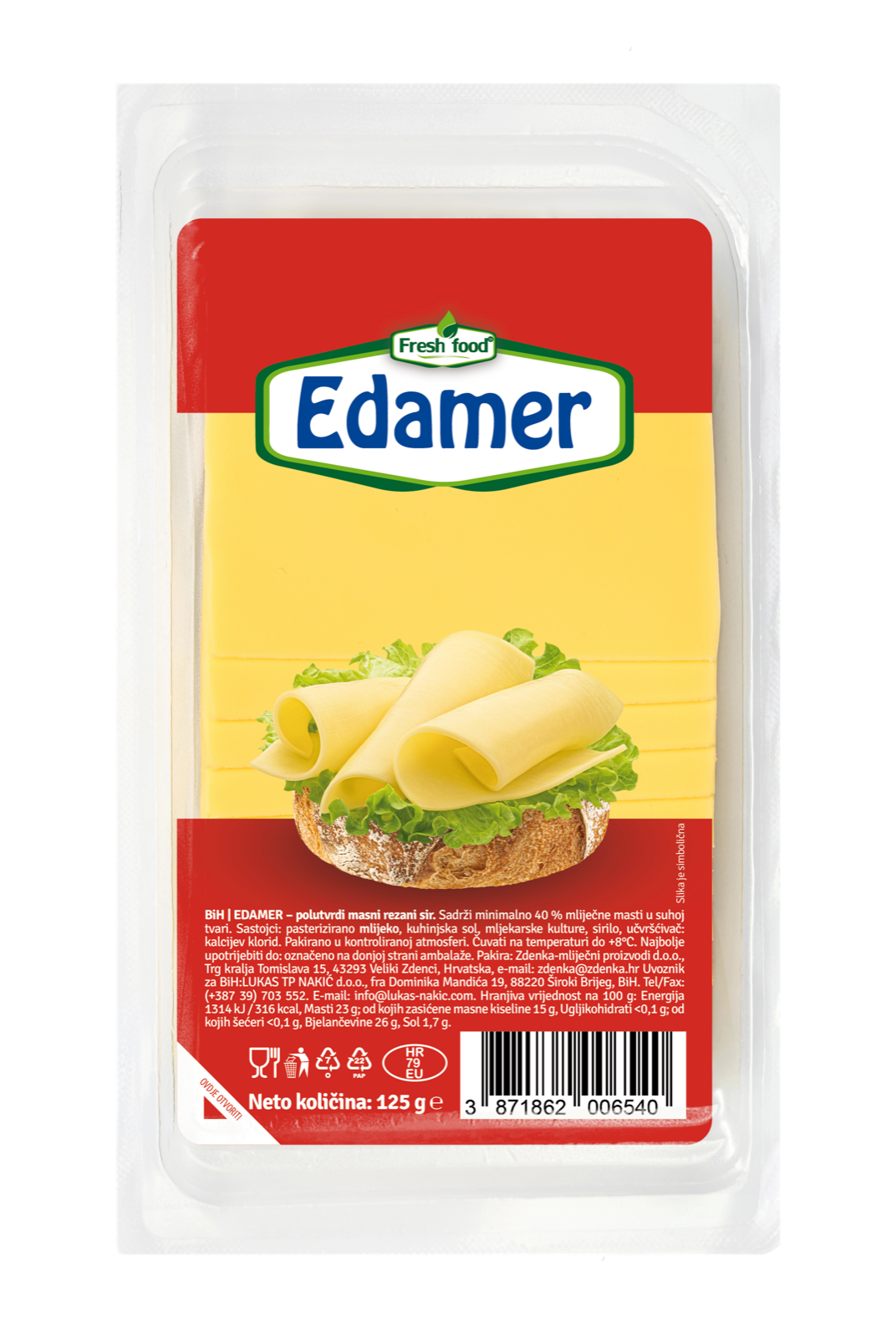 Sir Edamer narezani Fresh Food 125 g