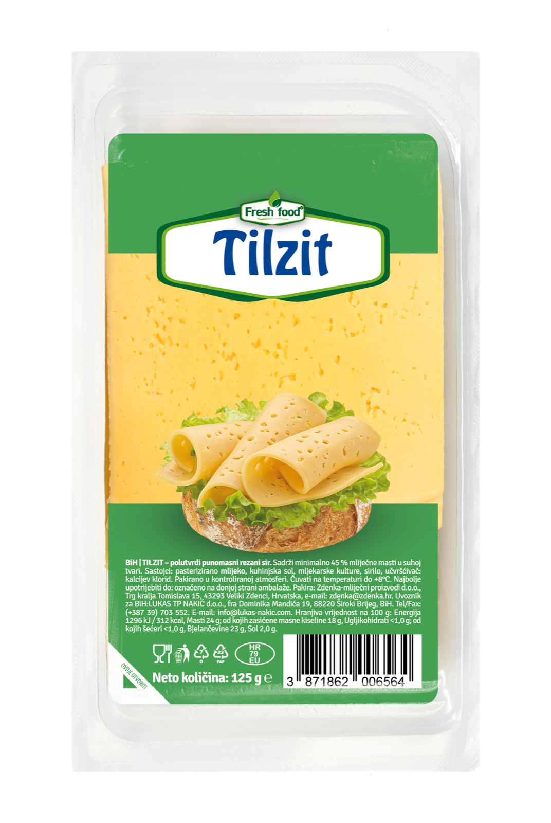 Sir Tilzit narezani Fresh Food 125 g